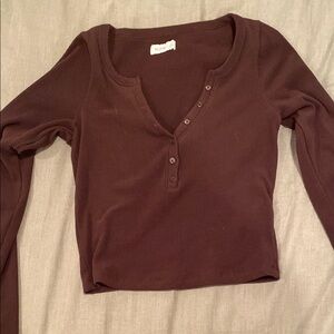 Women's Brown Long Sleeve Top